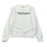 Trussardi Felpa Girocollo tinta unita con Stampa Bianco per Bambino TBA26005FE BIANCO TRUSSARDI 