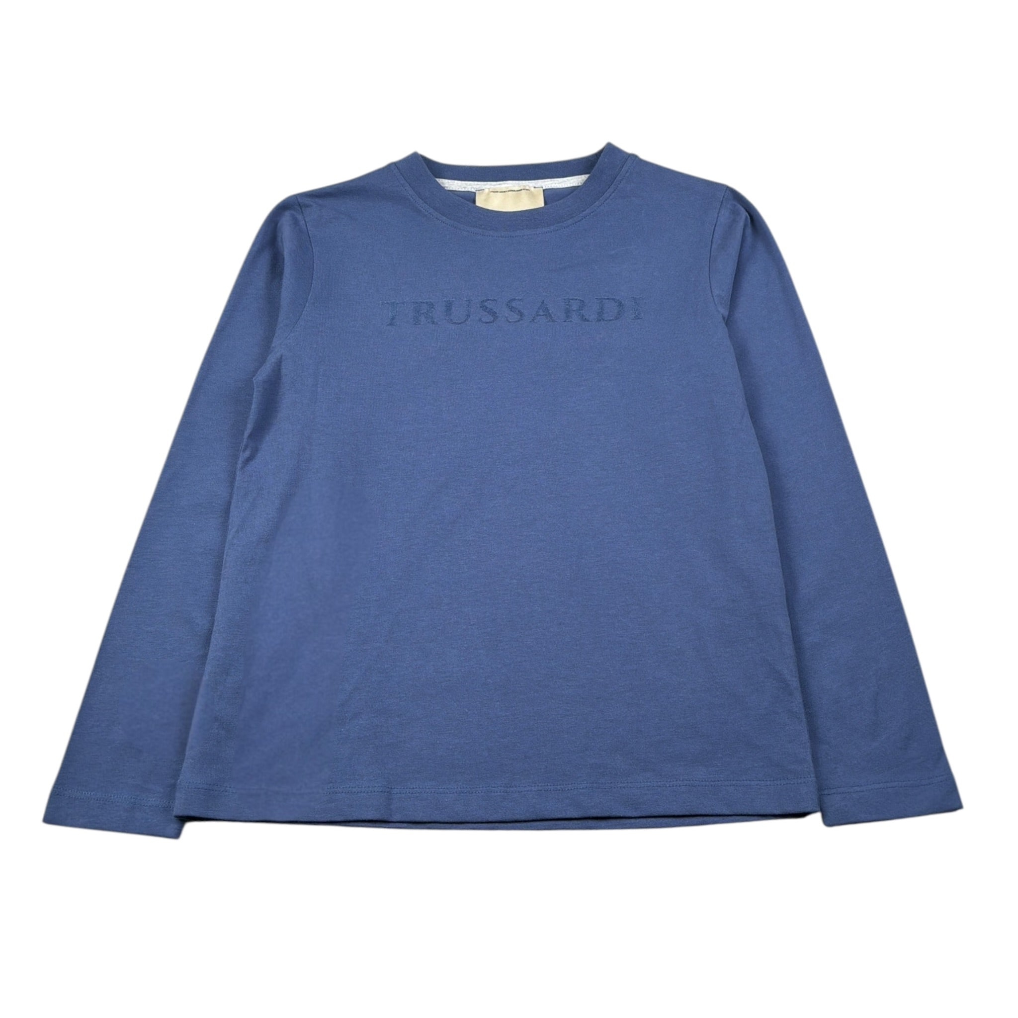 Trussardi Shirt Girocollo tinta unita con Logo Blu per Bambino TBA26007TS BLU TRUSSARDI 