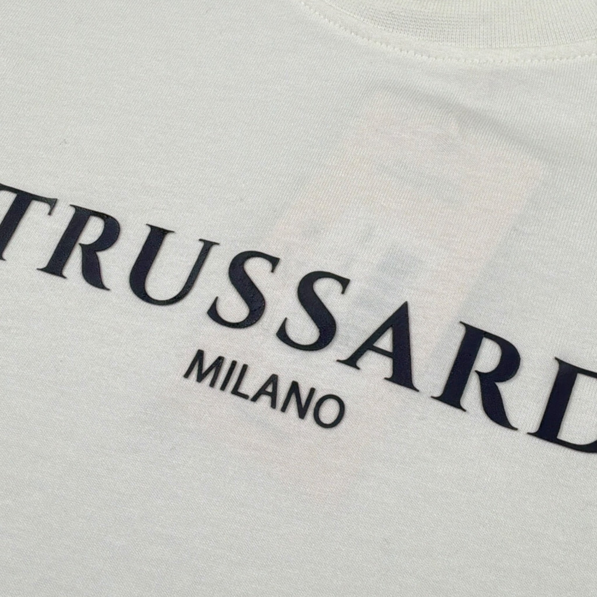 Trussardi T-Shirt tinta unita con Stampa Bianco per Bambino TBA26008TS BIANCO TRUSSARDI 