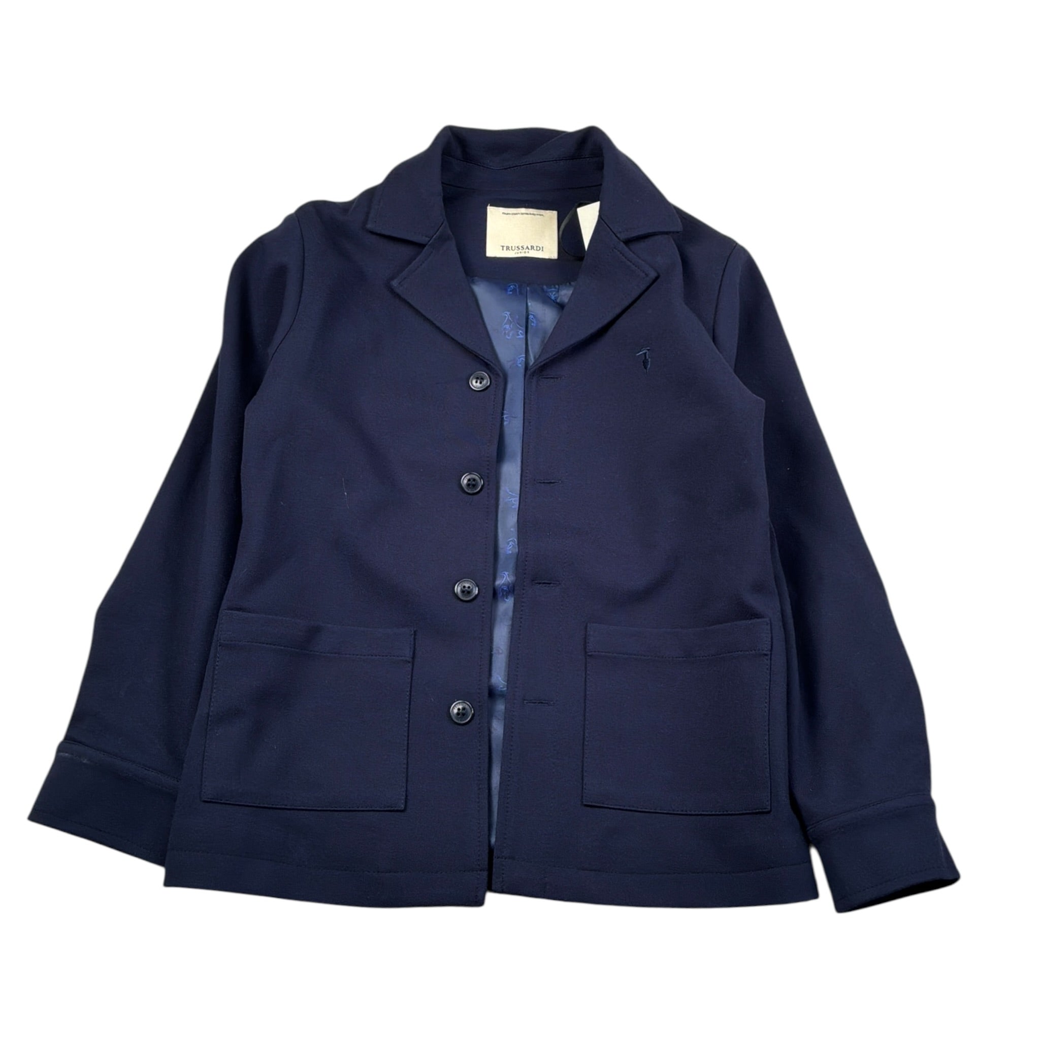 Trussardi Giacca tinta unita con Logo Blu per Bambino TBA26026GC BLU TRUSSARDI 