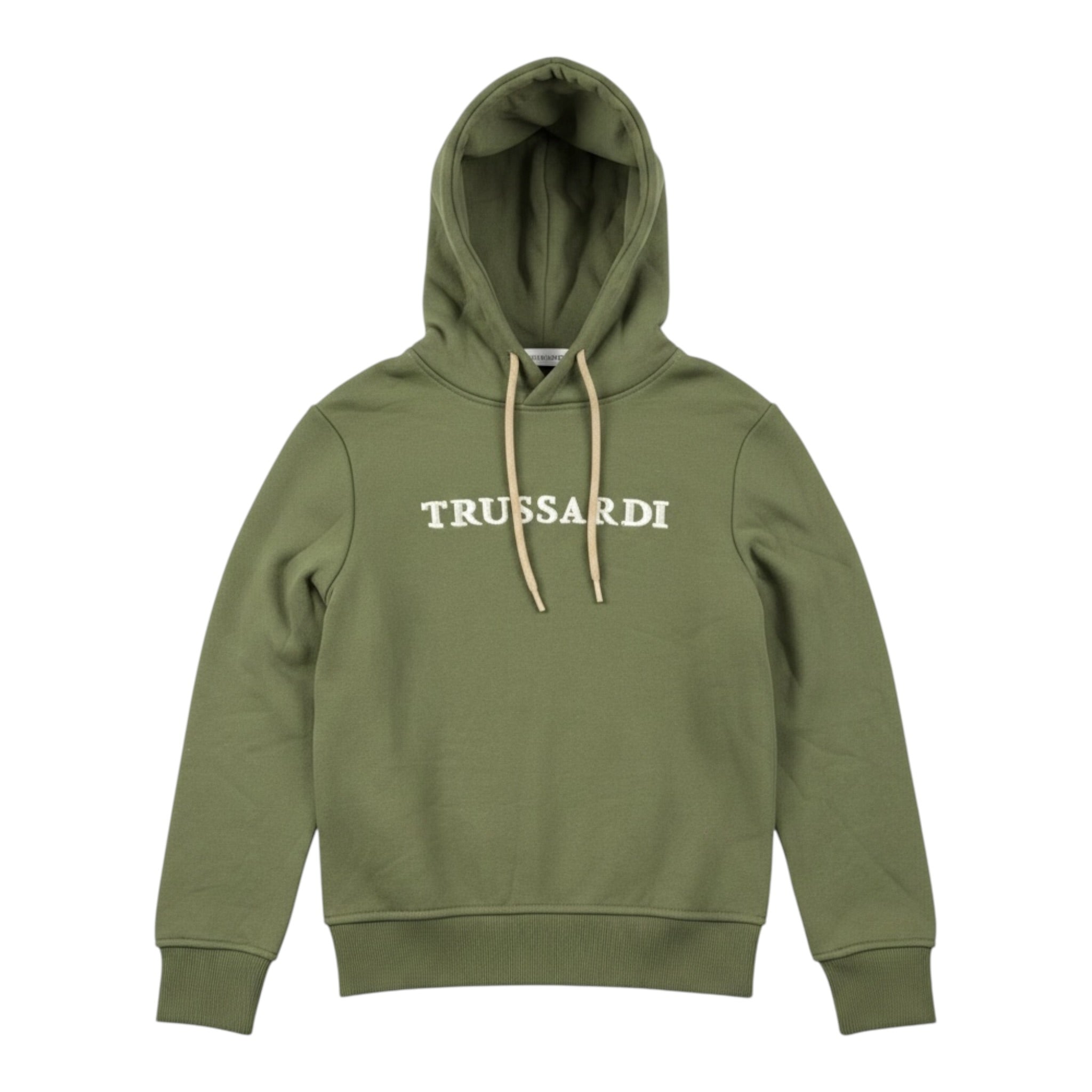 Trussardi Felpa tinta unita con Cappuccio E Stampa Verde per Bambino TBA26062FE VERDE TRUSSARDI 