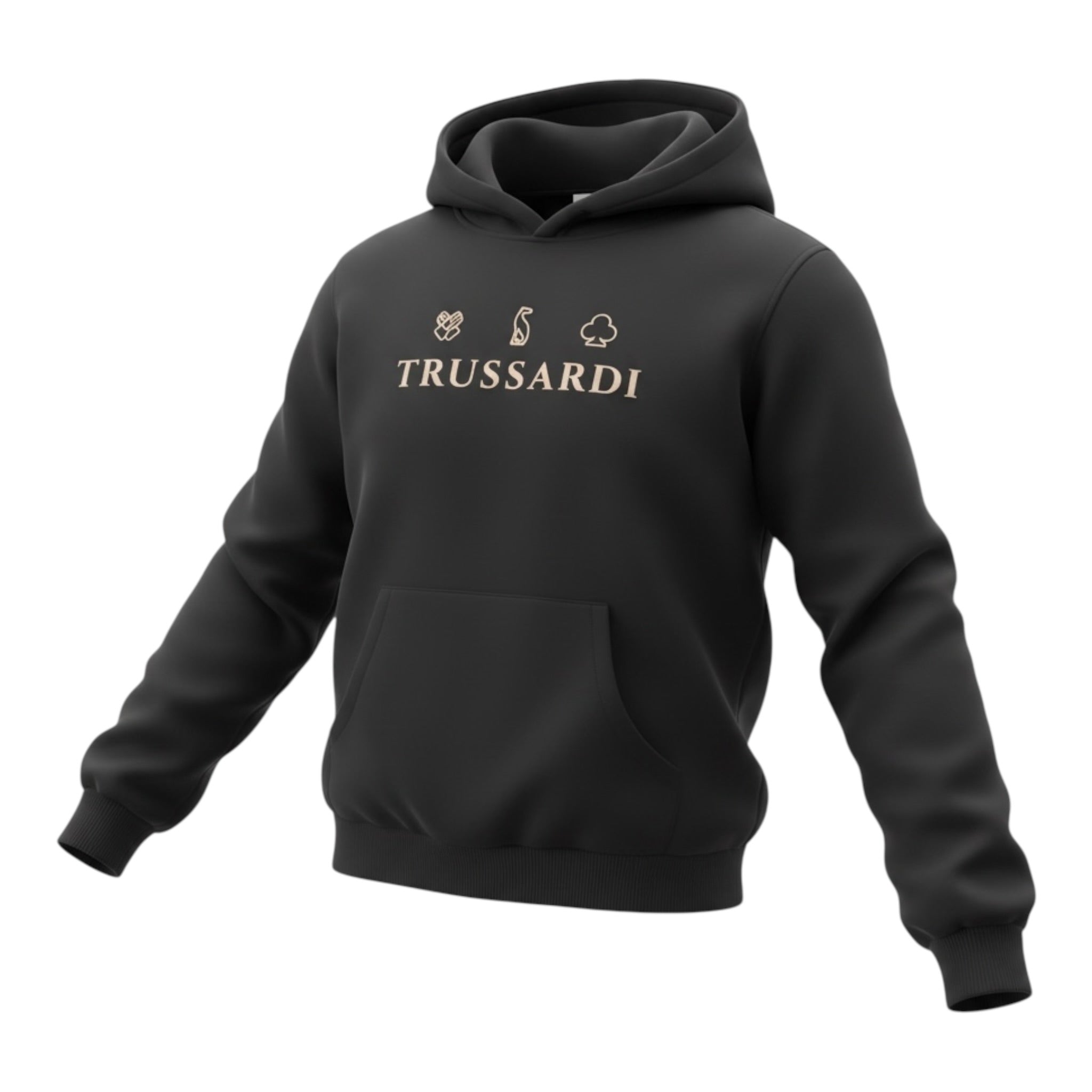 Trussardi Felpa tinta unita con Stampa Nero per Bambina TGA25079FE NERO TRUSSARDI 
