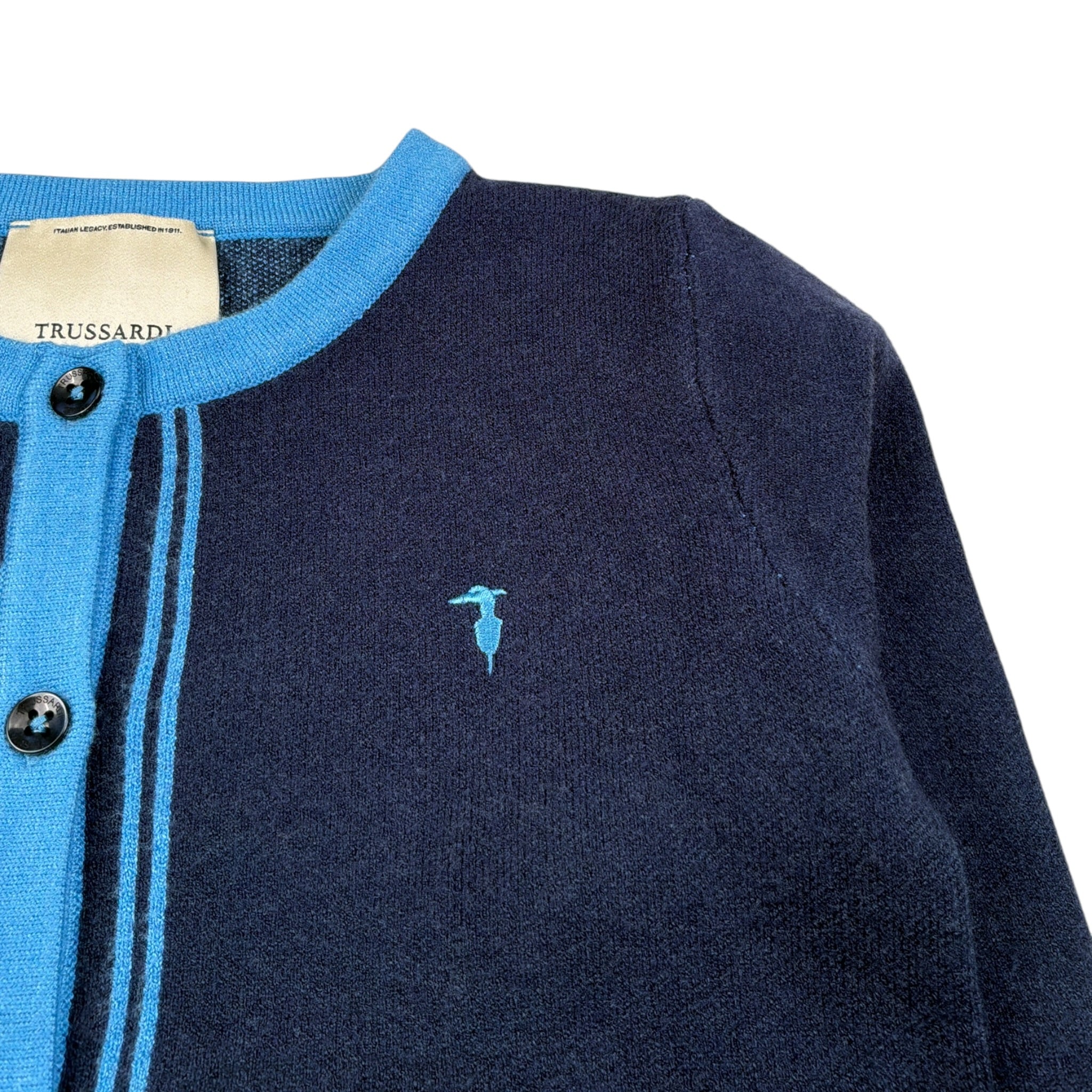Trussardi Cardigan tinta unita con Logo Blu per Bambina TGA26003CD BLU TRUSSARDI 