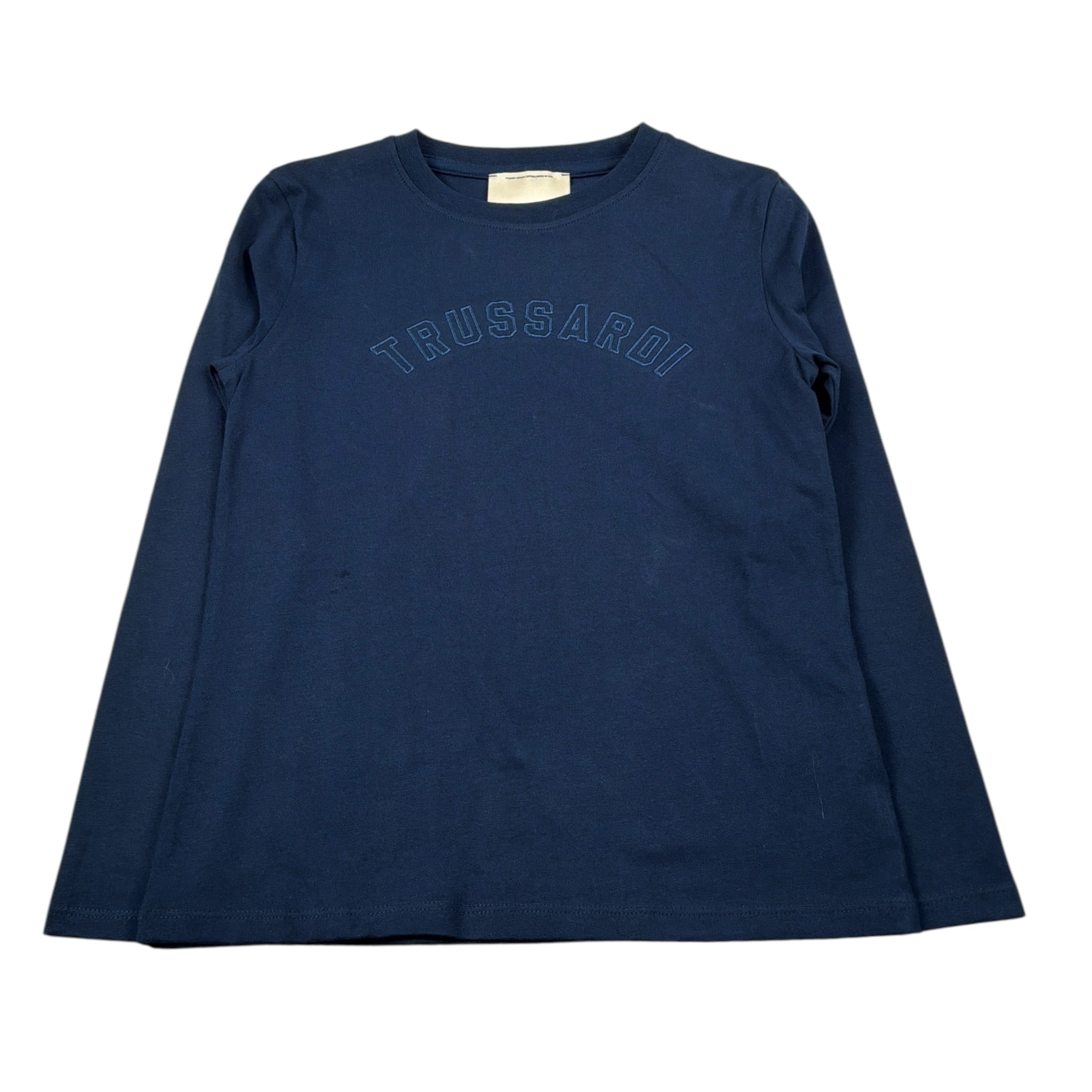 Trussardi Shirt Girocollo tinta unita con Logo Blu per Bambino TGA26008TS BLU TRUSSARDI 