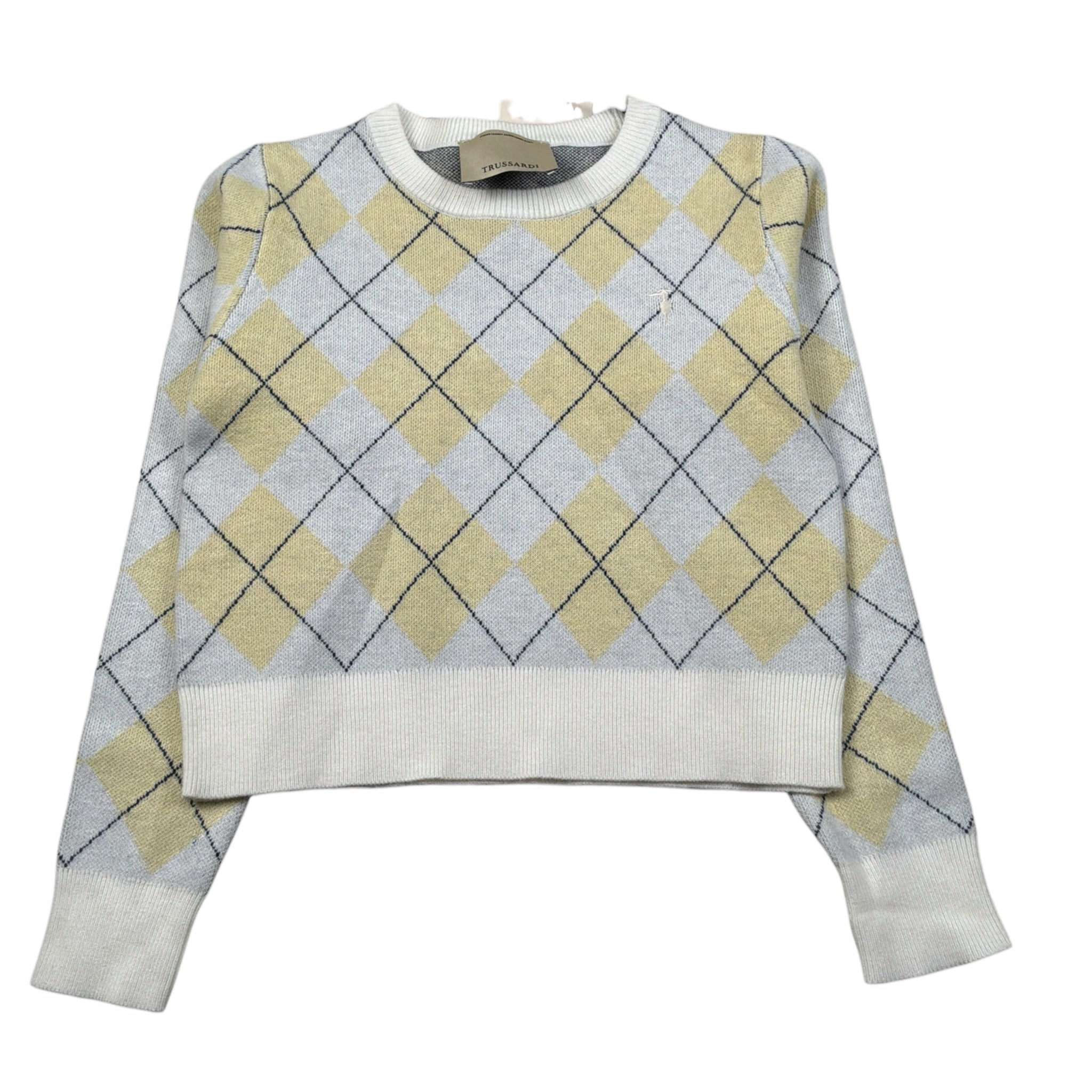 Trussardi Maglia Girocollo Fantasia Rombi Panna per Bambina TGA26016MA PANNA TRUSSARDI 