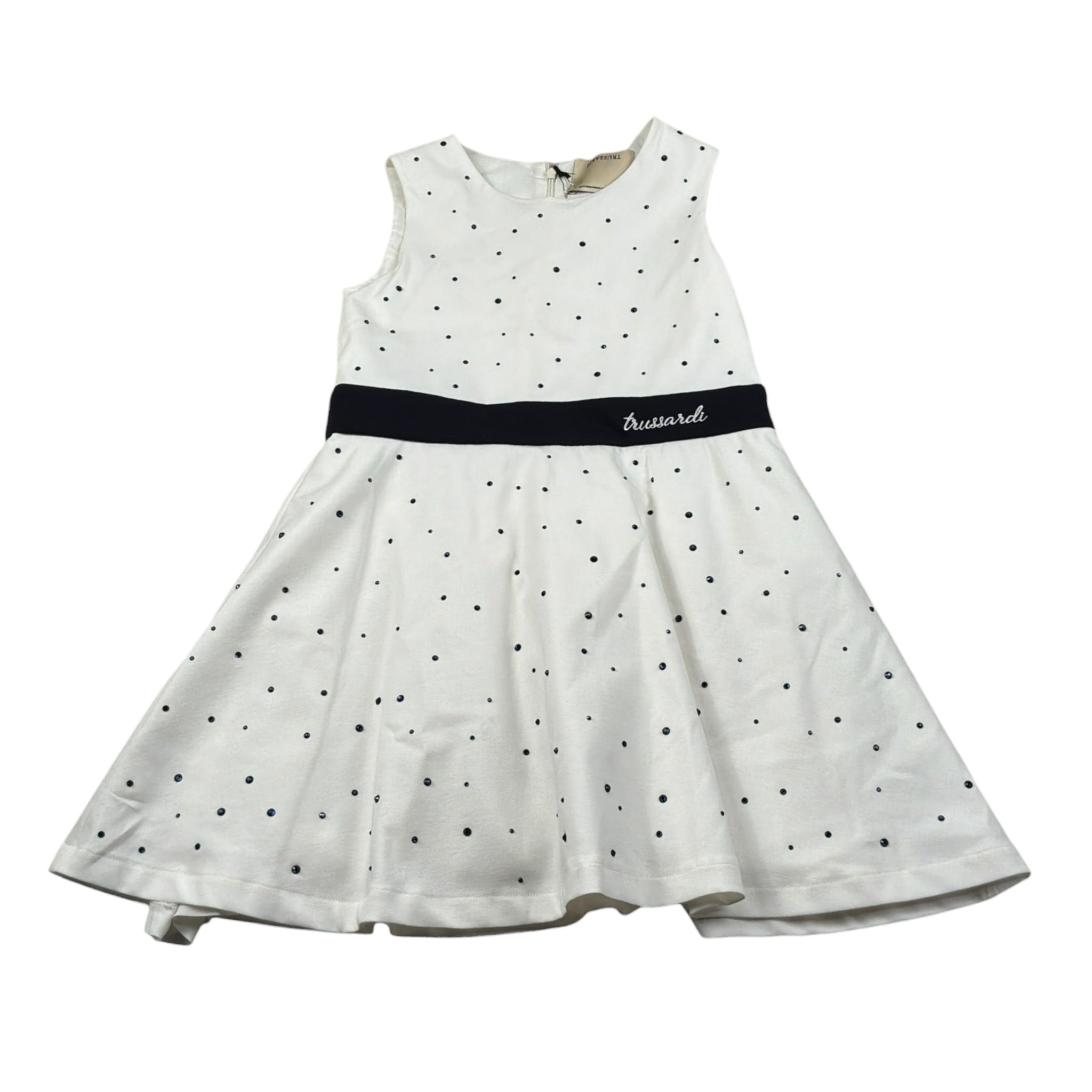 Trussardi Abito Giromanica tinta unita con Brillantini Bianco per Bambina TGA26019VE BIANCO TRUSSARDI 