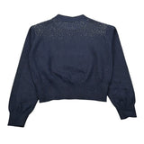 Trussardi Maglia Girocollo tinta unita con Brillantini Blu per Bambina TGA26020MA BLU TRUSSARDI 