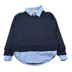 Trussardi Felpa Chiusa Tnta Unita con Fina Camicia Blu per Bambina TGA26042FE BLU TRUSSARDI 