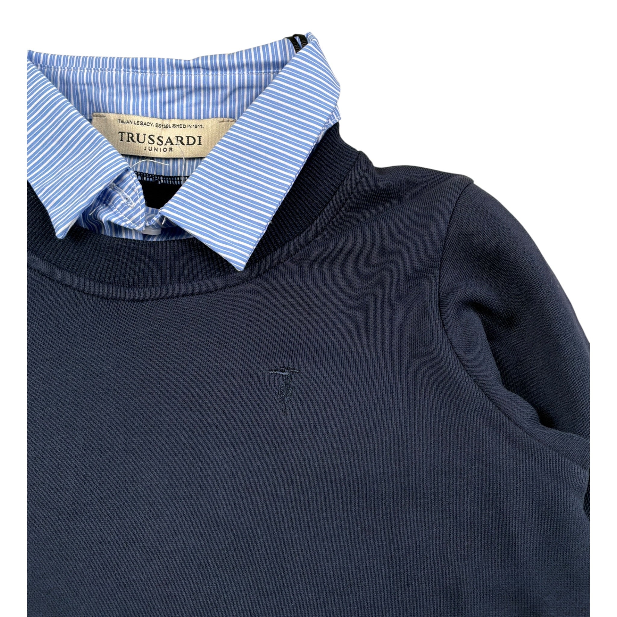 Trussardi Felpa Chiusa Tnta Unita con Fina Camicia Blu per Bambina TGA26042FE BLU TRUSSARDI 