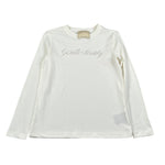 Trussardi Shirt tinta unita con Stampa Bianco per Bambina TGA2604TS BIANCO TRUSSARDI 