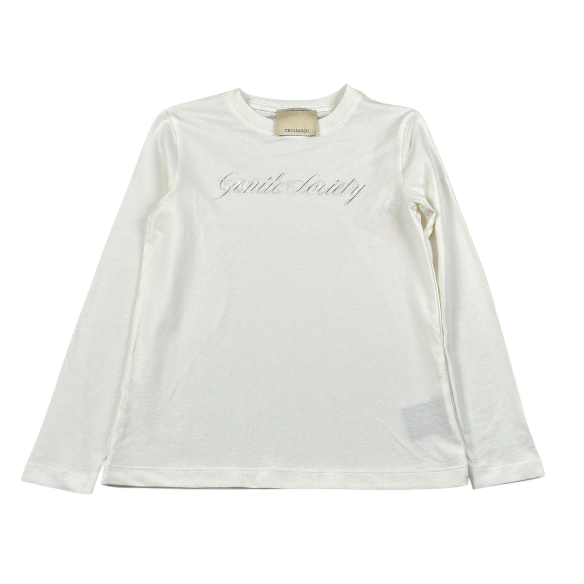 Trussardi Shirt tinta unita con Stampa Bianco per Bambina TGA2604TS BIANCO TRUSSARDI 