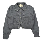 Trussardi Cardigan tinta unita con Applicazioni Grigio per Bambina TGA26056CD GRIGIO TRUSSARDI 
