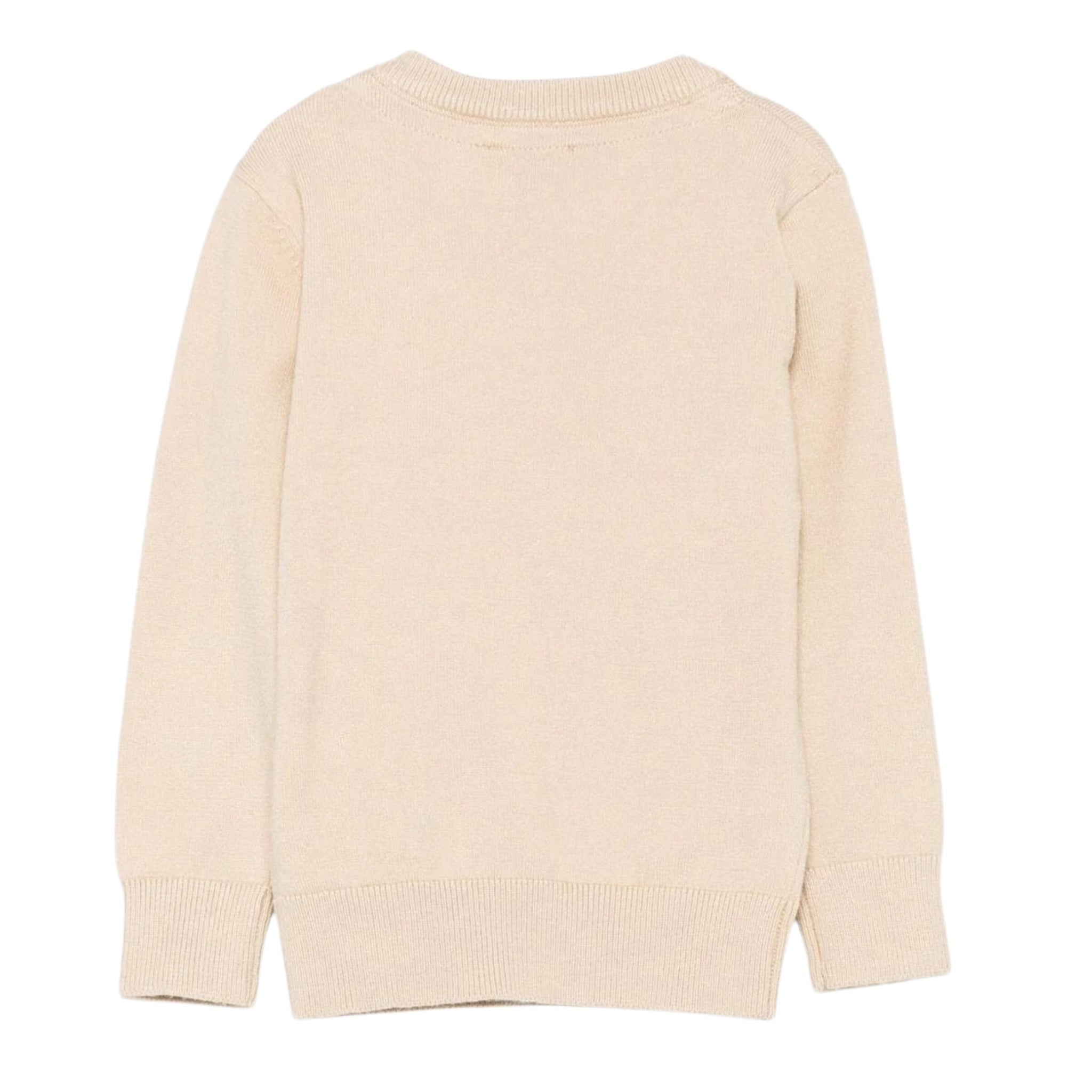 Trussardi Maglia Girocollo tinta unita con Logo Beige per Bambino TIA25020MAXJ BEIGE TRUSSARDI 