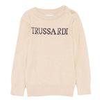 Trussardi Maglia Girocollo tinta unita con Logo Beige per Bambino TIA25020MAXJ BEIGE TRUSSARDI 
