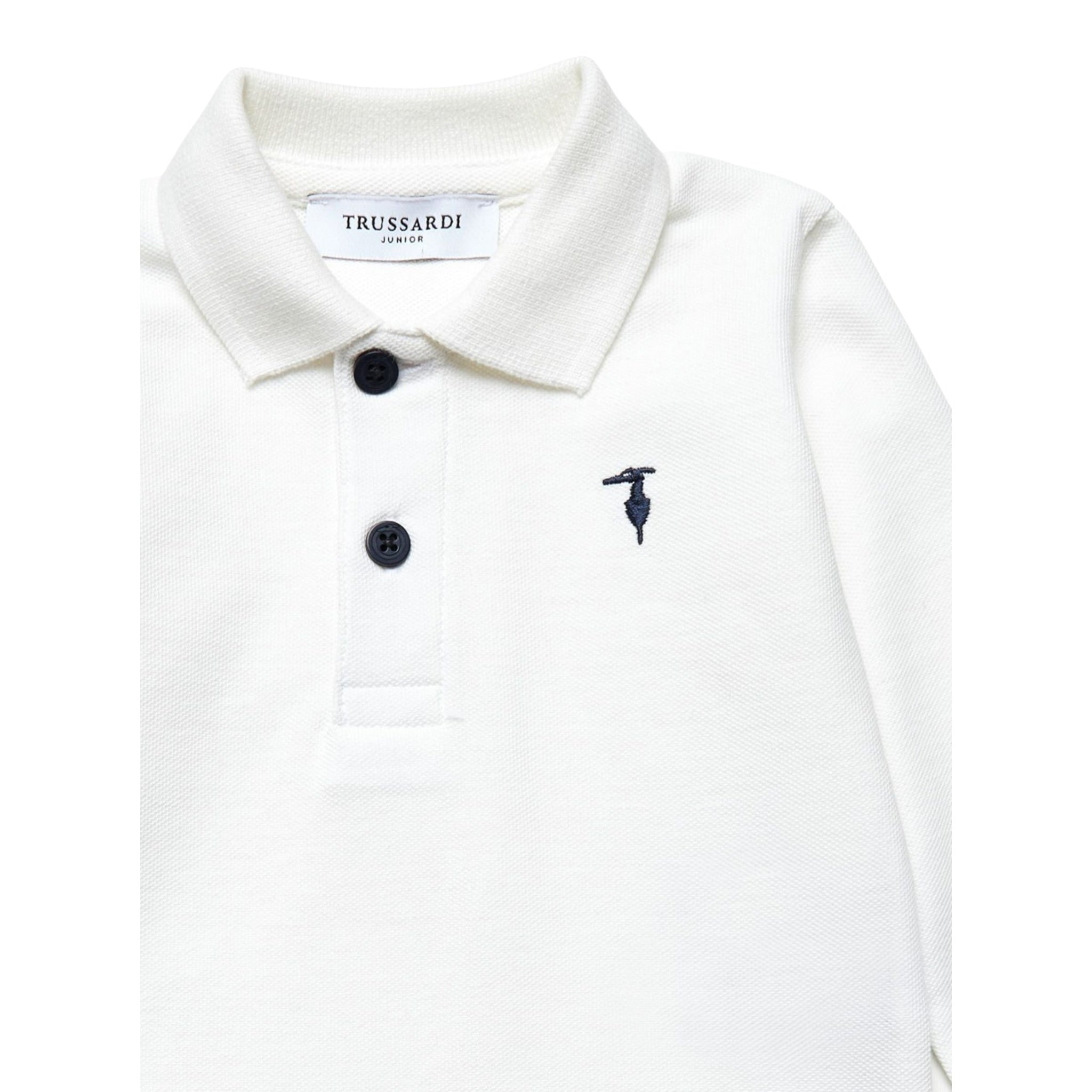 Trussardi Polo tinta unita Manica Lunga Bianco per Neonato TIA25022PON BIANCO TRUSSARDI 