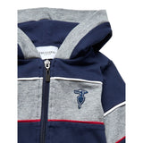 Trussardi Felpa Tricolore con Zip E Cappuccio Grigio per Neonato TIA25039FEN GRIGIO TRUSSARDI 