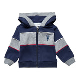 Trussardi Felpa Tricolore con Zip E Cappuccio Grigio per Neonato TIA25039FEN GRIGIO TRUSSARDI 