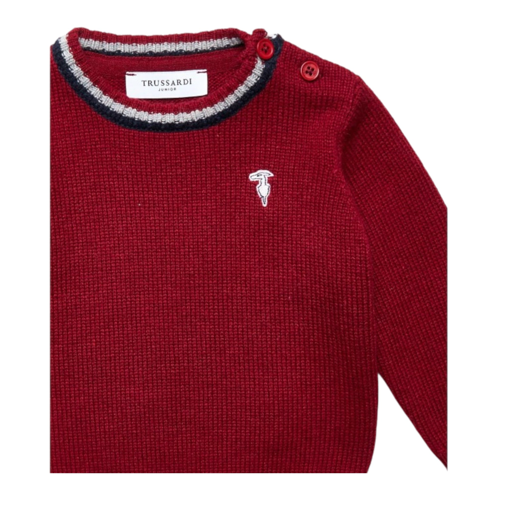 Trussardi Maglia tinta unita con Logo Bordeaux per Bambino TIA25050MAXJ BORDEAUX TRUSSARDI 