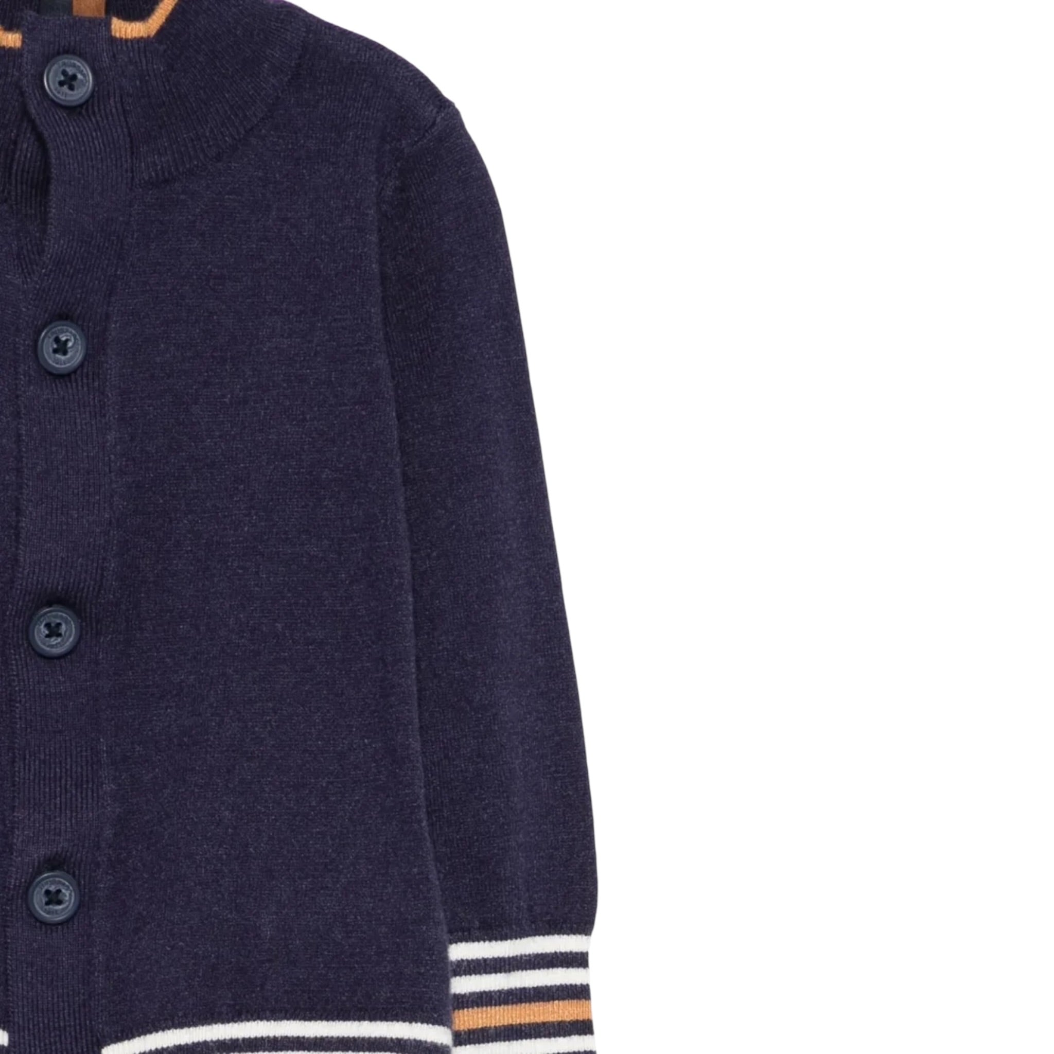 Trussardi Cardigan tinta unita Mezzo Collo Blu per Neonato TIA25077MAX BLU TRUSSARDI 
