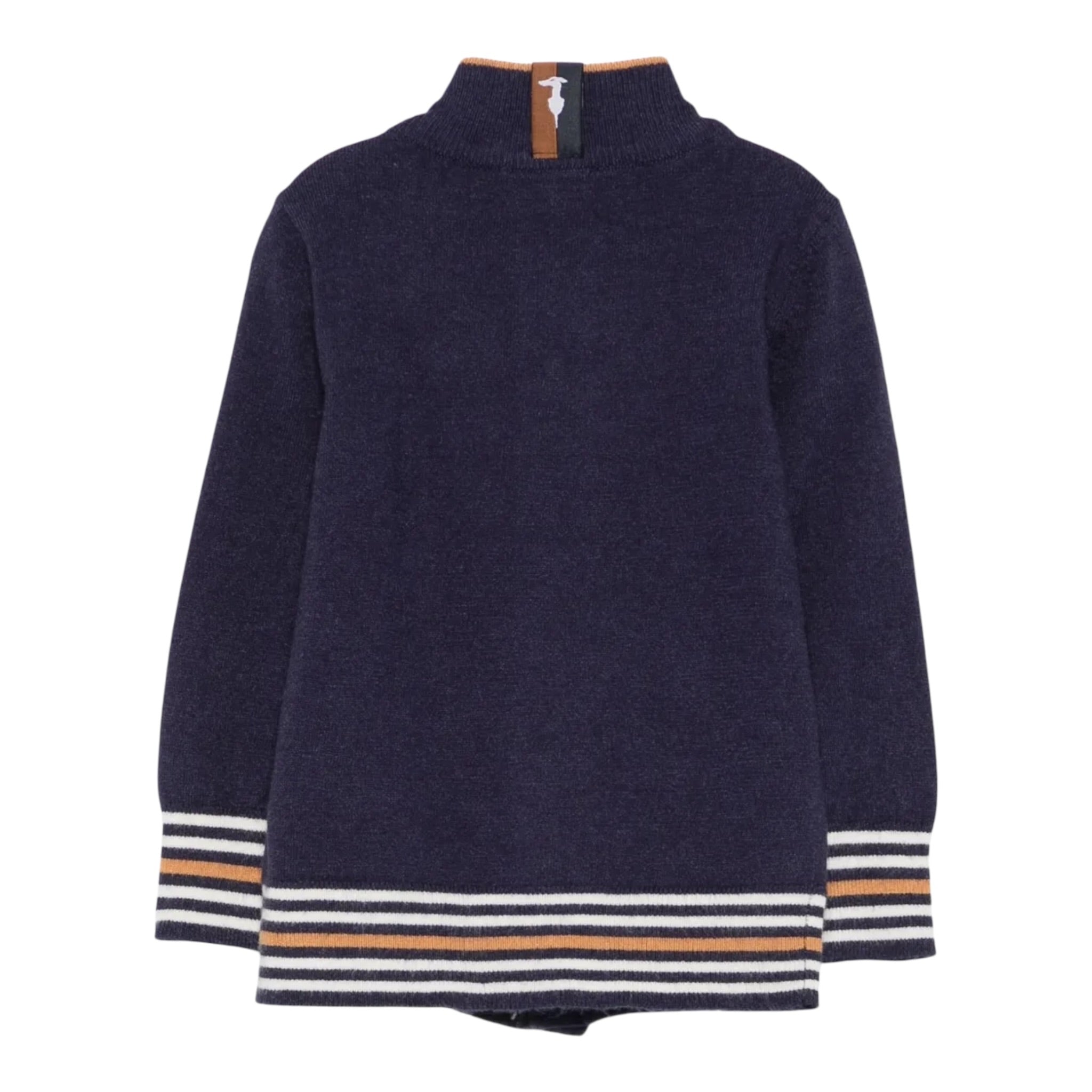Trussardi Cardigan tinta unita con Fantasia A Righe Blu per Neonato TIA25077NA BLU TRUSSARDI 