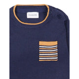 Trussardi Maglia Girocollo tinta unita con Taschino Blu per Neonato TIA25079MA BLU TRUSSARDI 
