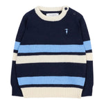 Trussardi Maglia Tricolore con Fantasia A Righe Blu per Neonato TIA25114MA BLU TRUSSARDI 