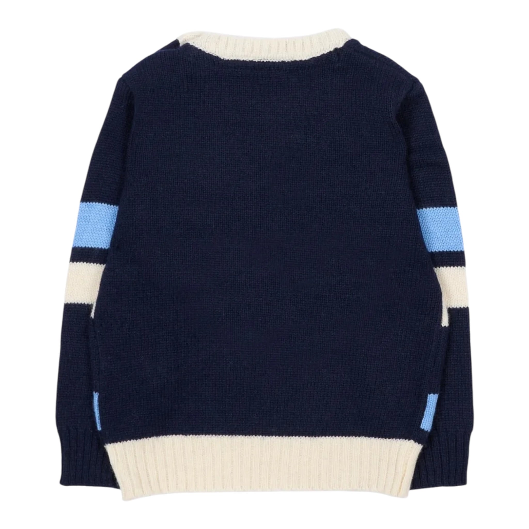 Trussardi Maglia Tricolore con Fantasia A Righe Blu per Neonato TIA25114MA BLU TRUSSARDI 