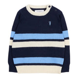Trussardi Maglia Tricolore con Fantasia A Righe Blu per Neonato TIA25114MA BLU TRUSSARDI 