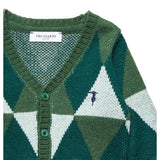 Trussardi Cardigan Bicolore con Stampa Rombi Verde per Neonato TIA25127CD VERDE TRUSSARDI 