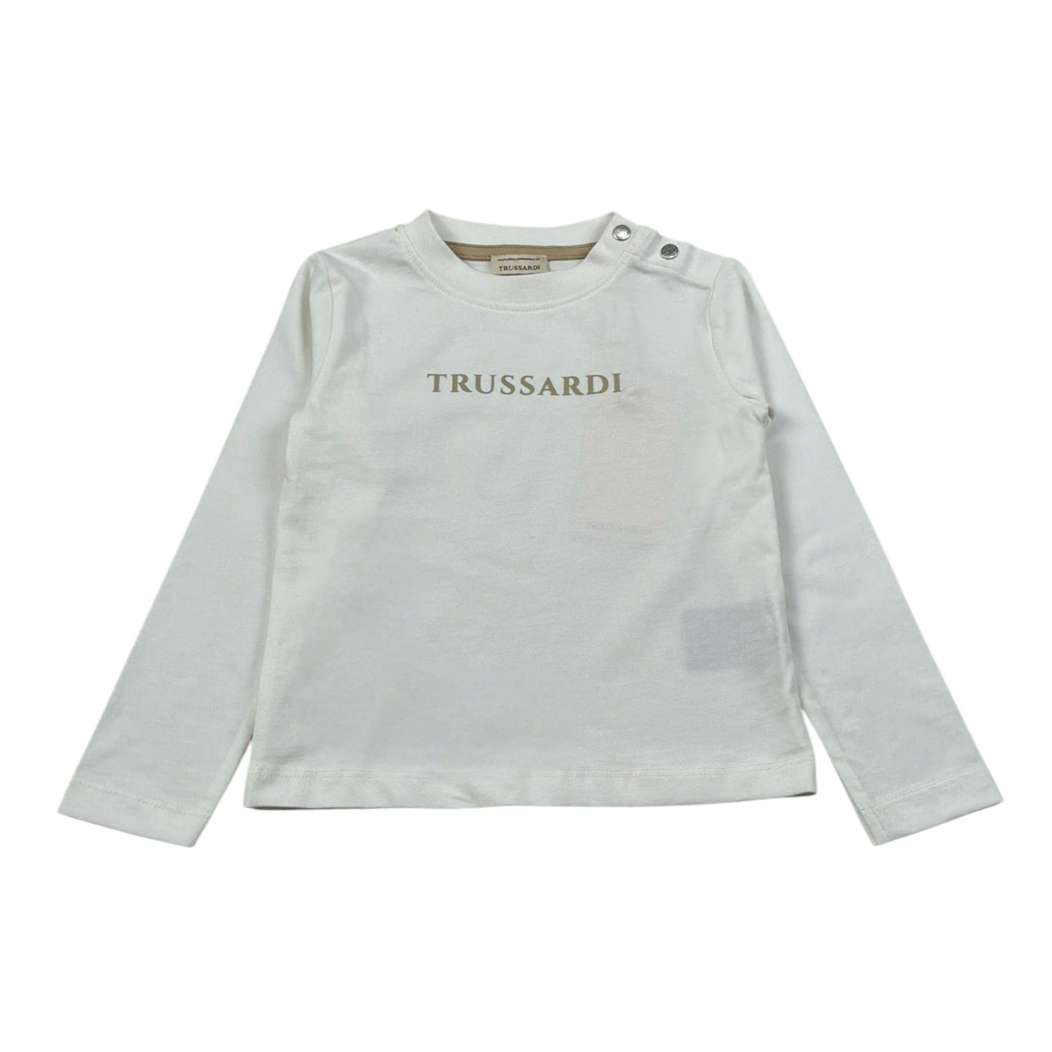 Trussardi Shirt Girocollo tinta unita con Logo Bianco per Neonato TIA26004TS BIANCO TRUSSARDI 