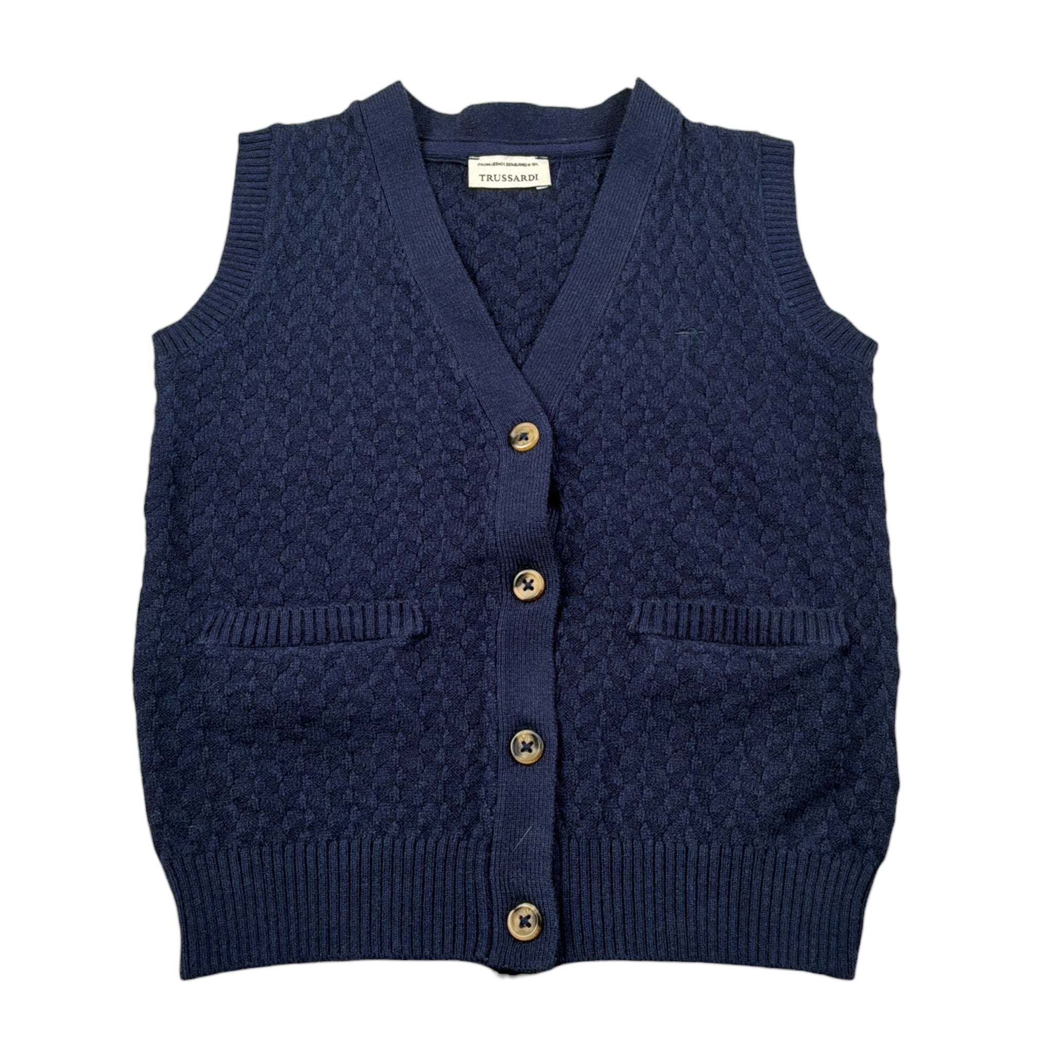 Trussardi Gilet tinta unita con Bottoni Blu per Neonato TIA26013GL BLU TRUSSARDI 
