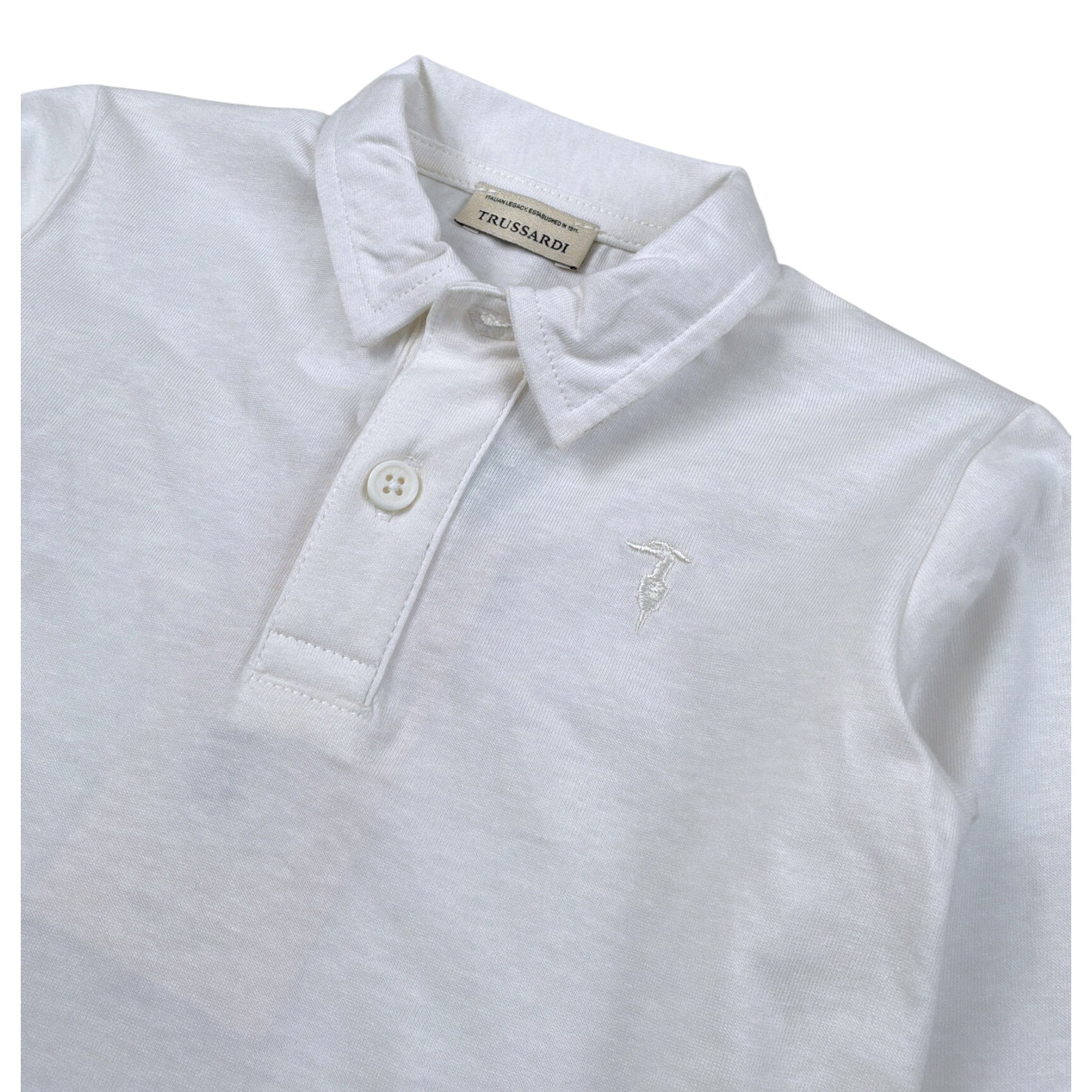 Trussardi Polo tinta unita con Stampa Bianco per Neonato TIA26018PO BIANCO TRUSSARDI 
