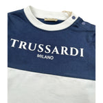 Trussardi Shirt Girocollo Bicolore con Logo Blu/Panna per Neonato TIA26055TS BLU/PANNA TRUSSARDI 