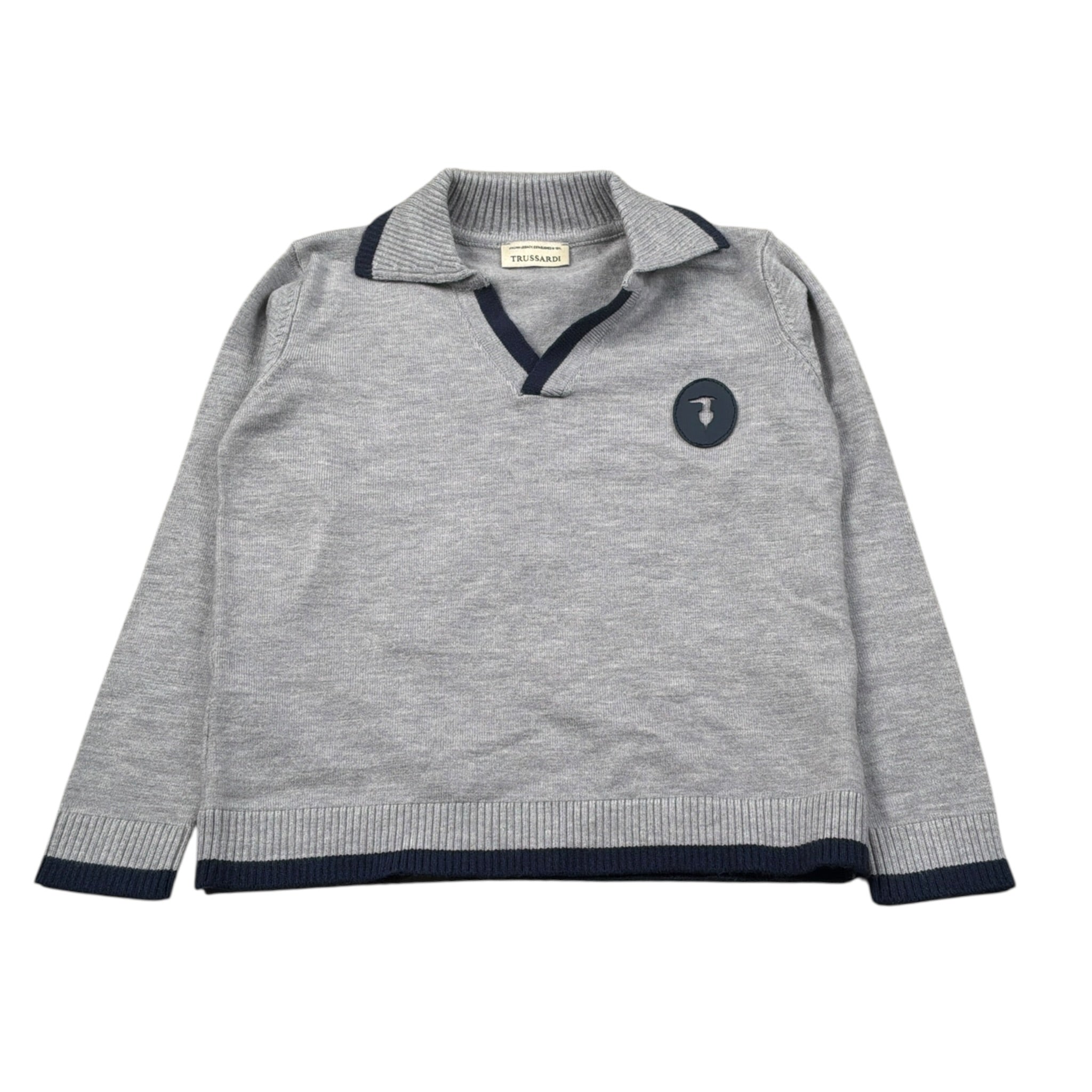 Trussardi Polo Manica Lunga tinta unita con Logo Grigio per Neonato TIA26061PO GRIGIO TRUSSARDI 