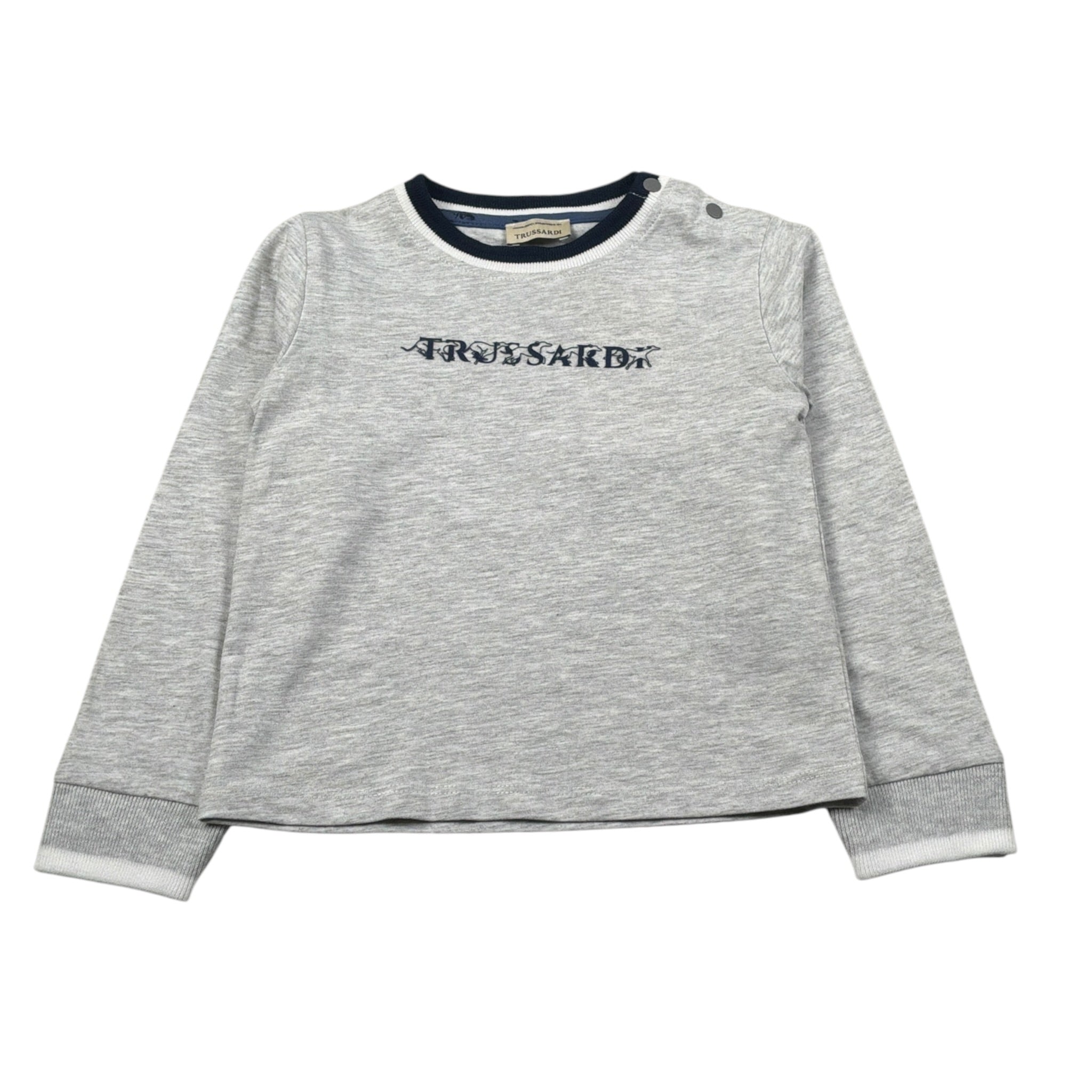 Trussardi Shirt Girocollo tinta unita con Stampa Grigio per Neonato TIA26063TS GRIGIO TRUSSARDI 