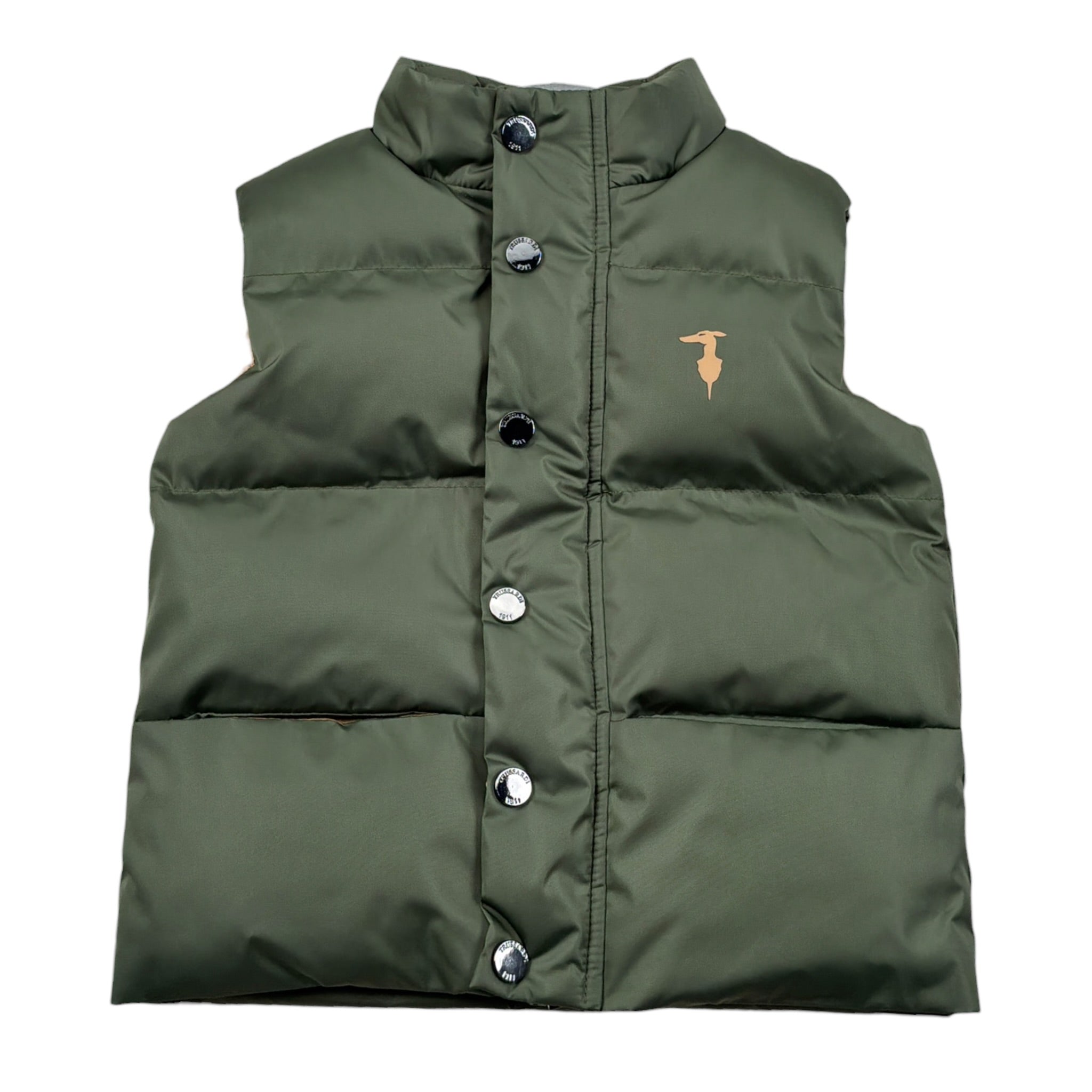 Trussardi Giubbino Smanicato tinta unita con Bottoni Verde per Neonata TIA26081PI VERDE TRUSSARDI 