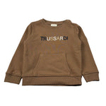 Trussardi Felpa Chiusa Girocollo tinta unita con Logo Marrone per Neonato TIA26089FE MARRONE TRUSSARDI 
