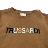 Trussardi Felpa Chiusa Girocollo tinta unita con Logo Marrone per Neonato TIA26089FE MARRONE TRUSSARDI 