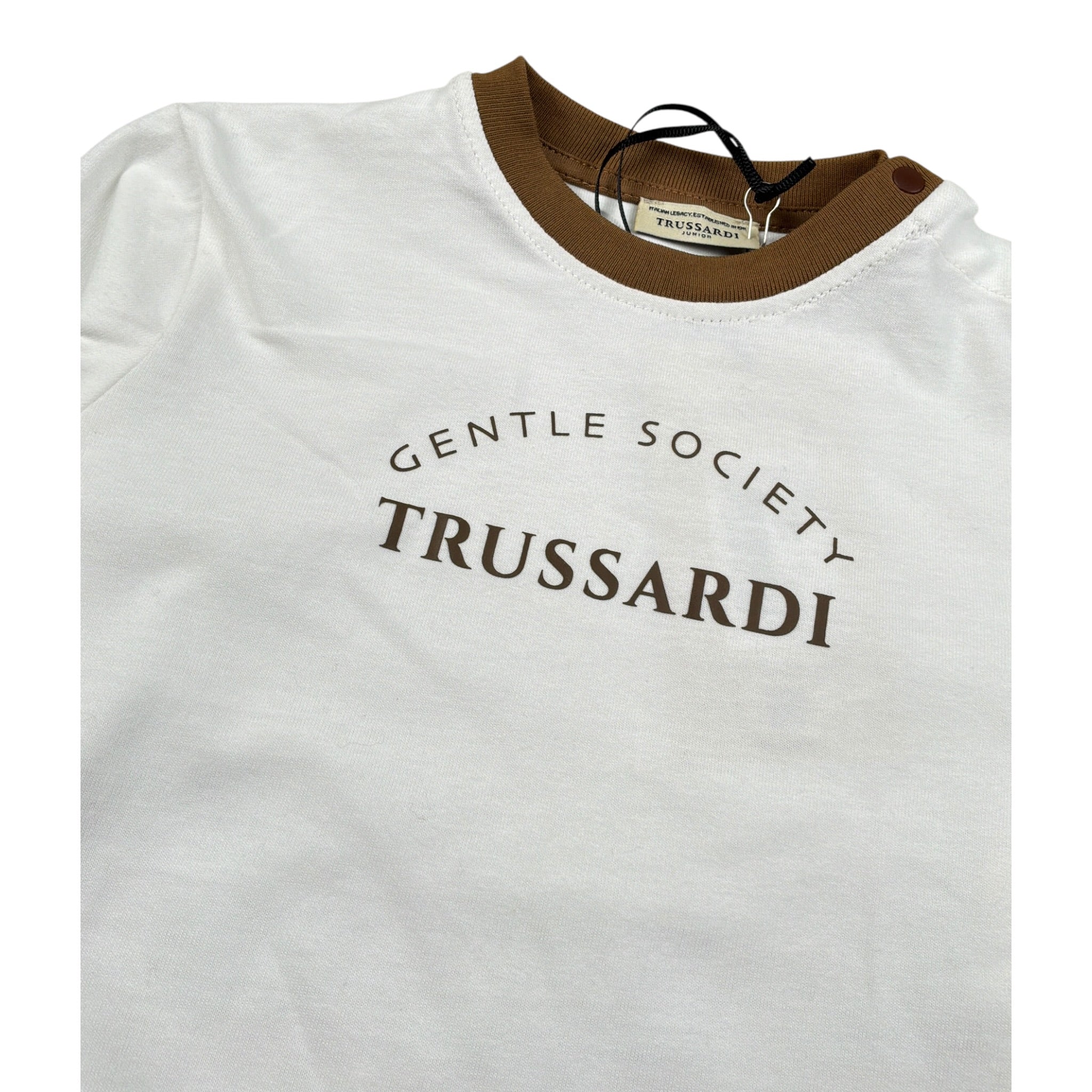Trussardi Shirt Girocollo tinta unita con Stampa Bianco per Neonato TIA26092TS BIANCO TRUSSARDI 