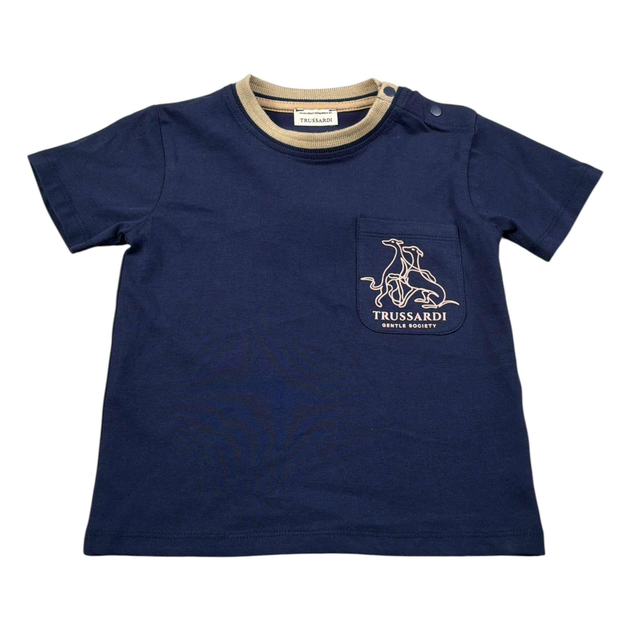 Trussardi T-Shirt Girocollo tinta unita con Taschino Blu per Neonato TIA26093TS BLU TRUSSARDI 