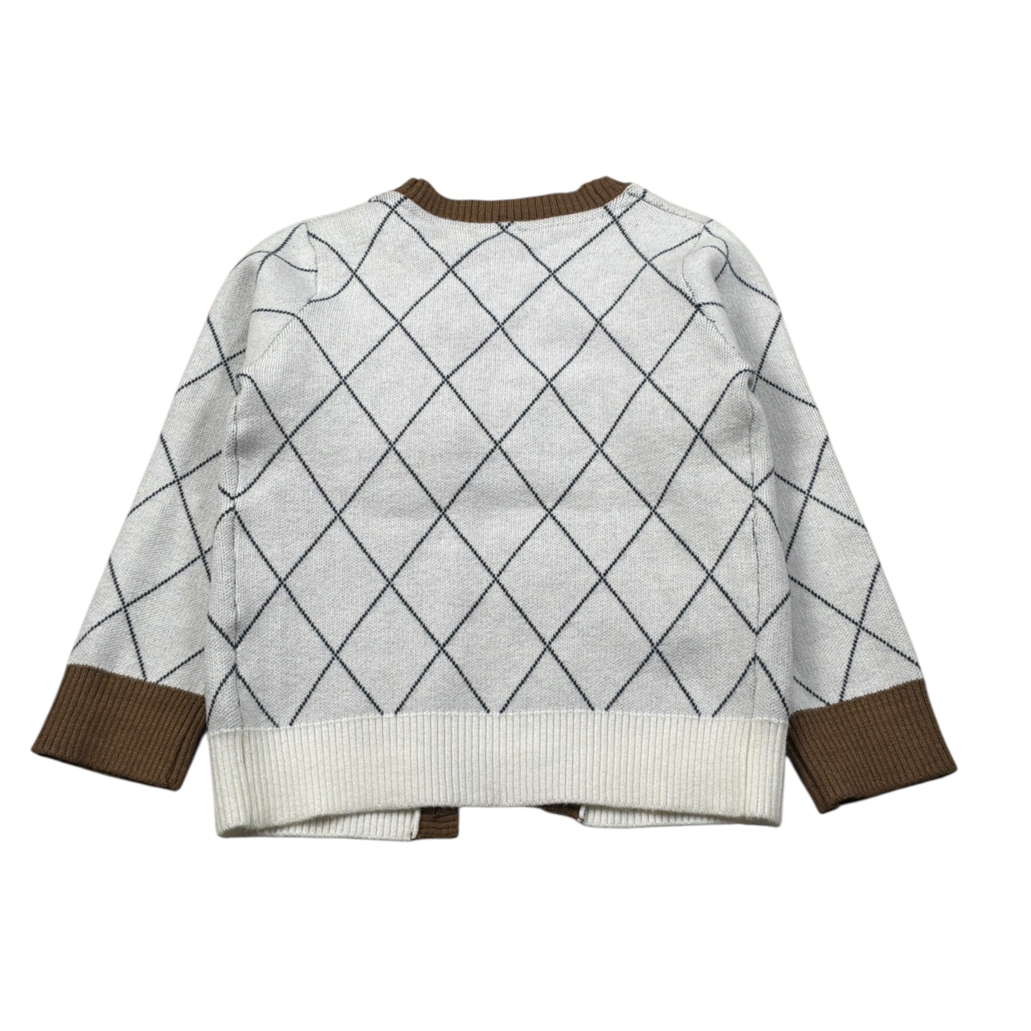 Trussardi Cardigan tinta unita con Profili In Contrasto Panna per Neonato TIA26095CD PANNA TRUSSARDI 