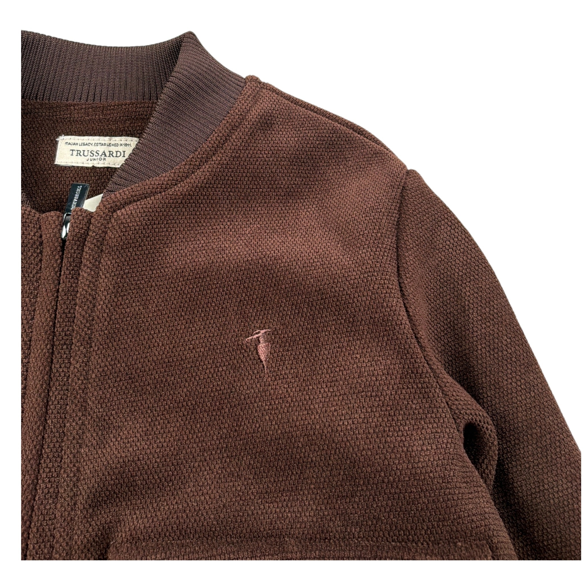 Trussardi Felpa con Zip tinta unita Marrone per Neonato TIA26106FE MARRONE TRUSSARDI 