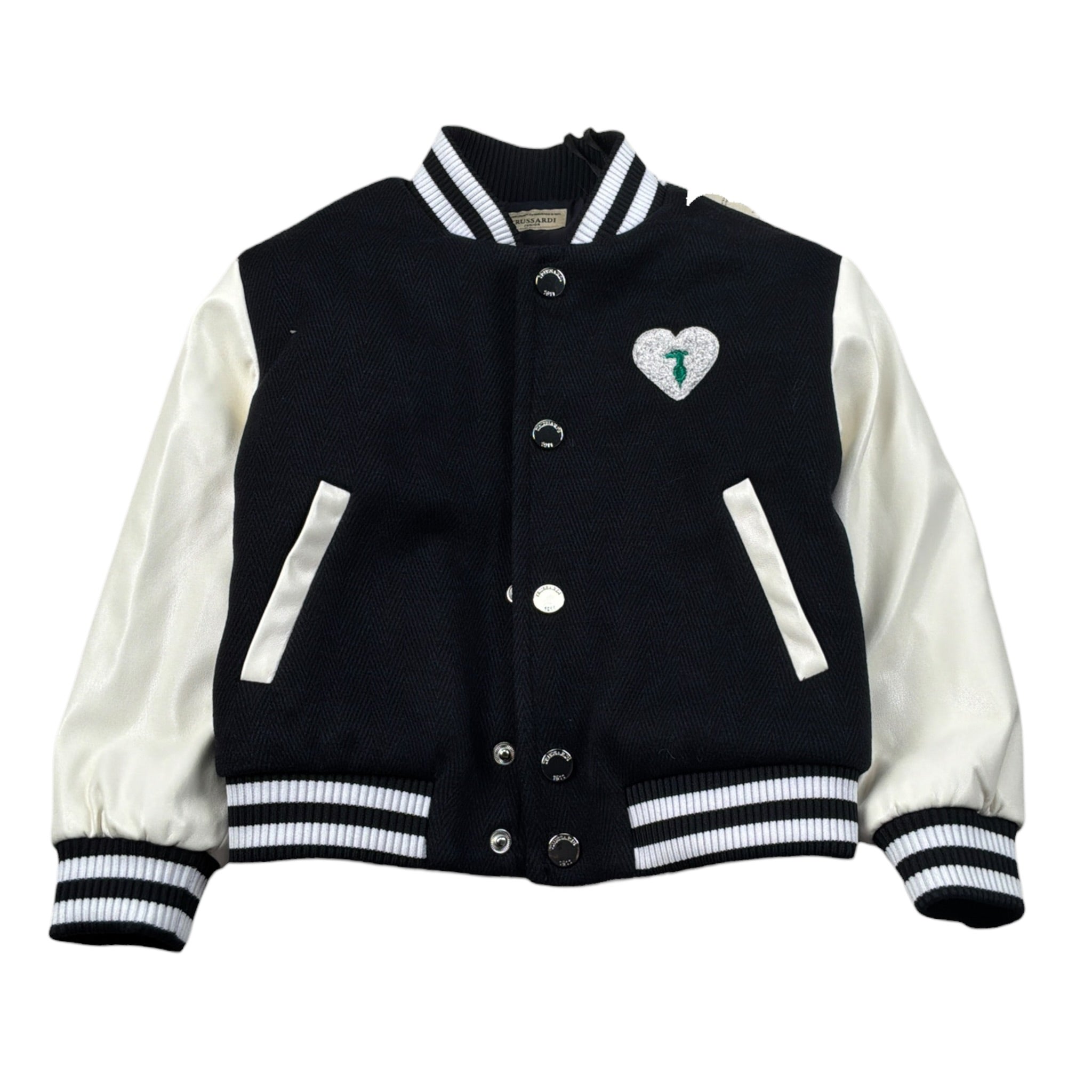 Trussardi Giubbino Modello College tinta unita con Maniche In Contrasto Blu per Neonato TIA26119GB BLU TRUSSARDI 