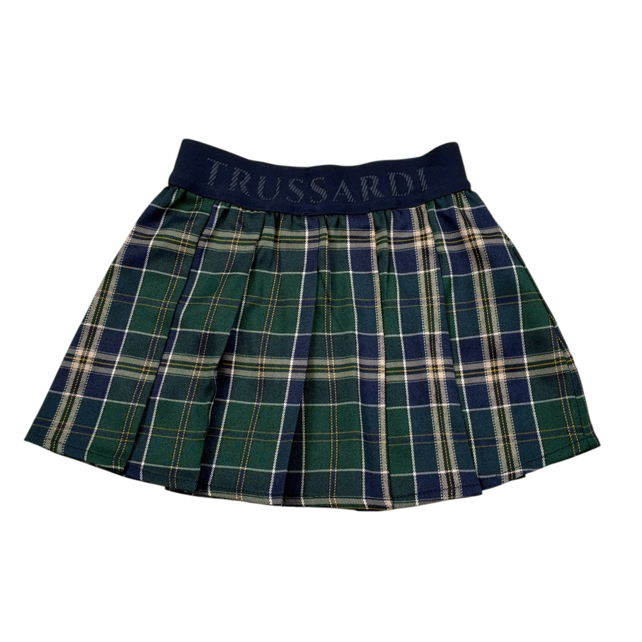 Trussardi Gonna tinta unita con Fatasia Scozzese Verde per Neonata TIA26124GO VERDE TRUSSARDI 