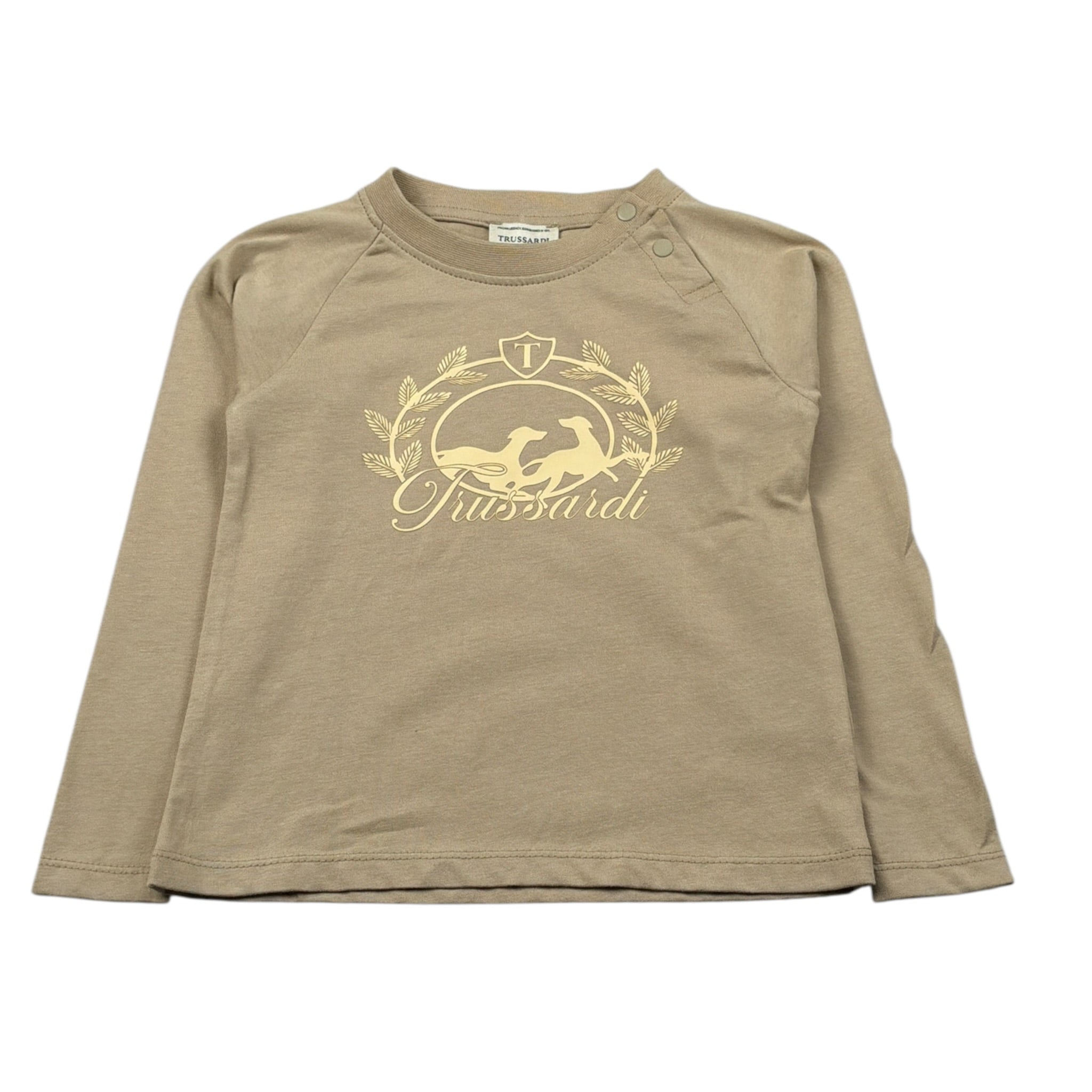 Trussardi Shirt Girocollo tinta unita con Logo Beige per Neonato TIA26131TS BEIGE TRUSSARDI 