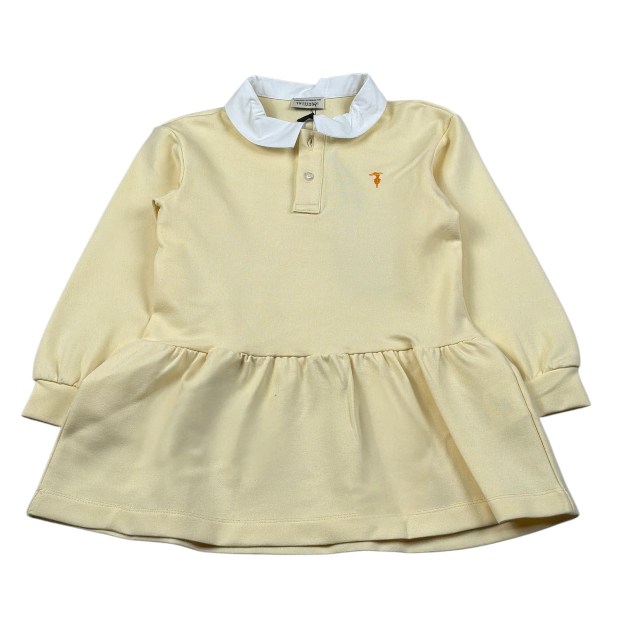 Trussardi Abito Manica Lunga tinta unita con Colletto Giallo per Neonata TIA26141VE GIALLO TRUSSARDI 