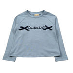 Trussardi Shirt Girocollo tinta unita con Logo Azzurro per Neonata TIA26146TS AZZURRO TRUSSARDI 