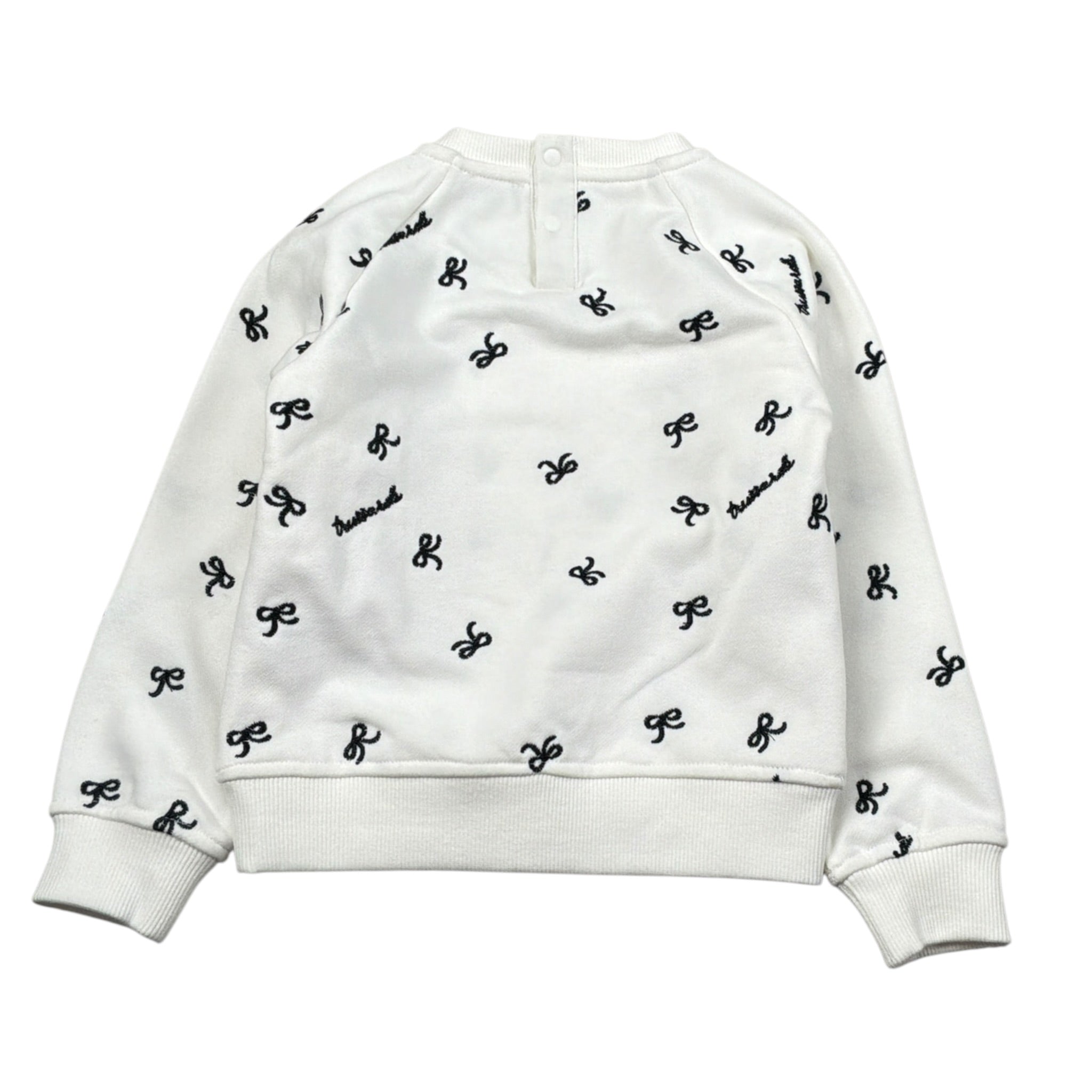 Trussardi Felpa tinta unita con Stampa Fiocchi Bianco per Neonata TIA26148FE BIANCO TRUSSARDI 