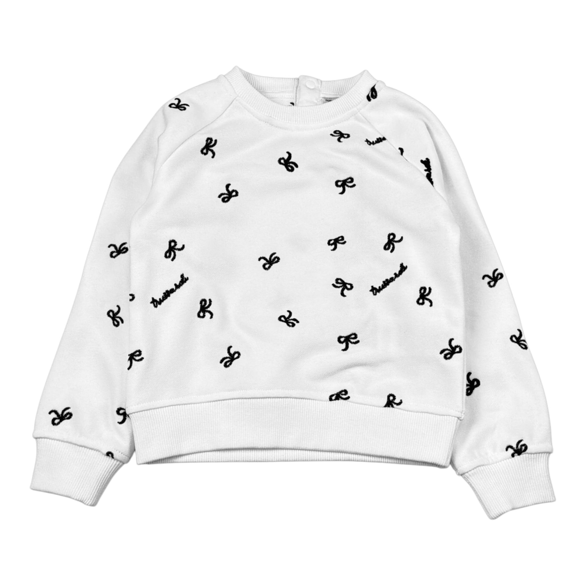 Trussardi Felpa tinta unita con Stampa Fiocchi Bianco per Neonata TIA26148FE BIANCO TRUSSARDI 