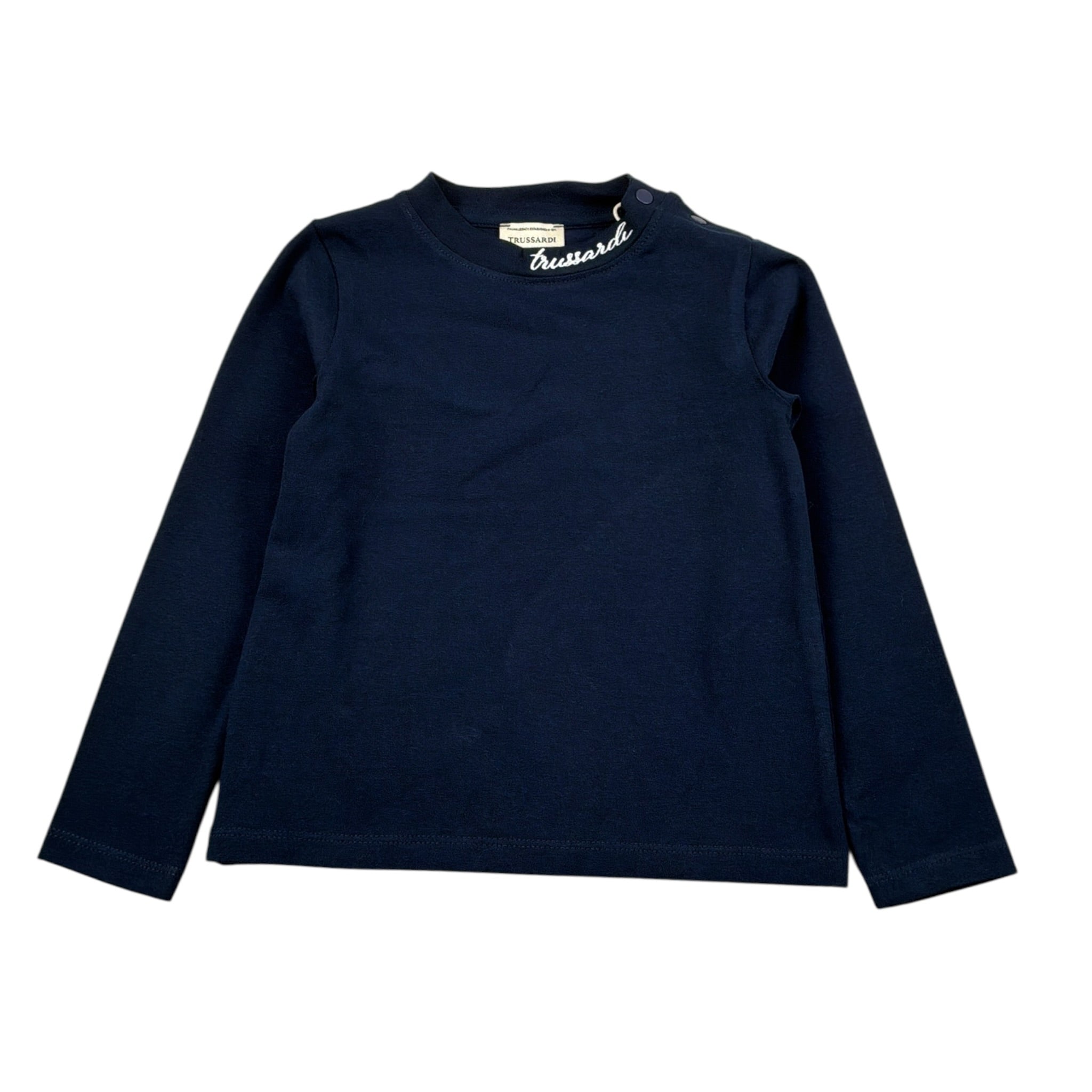 Trussardi Shirt tinta unita con Logo Blu per Neonata TIA26160TS BLU TRUSSARDI 